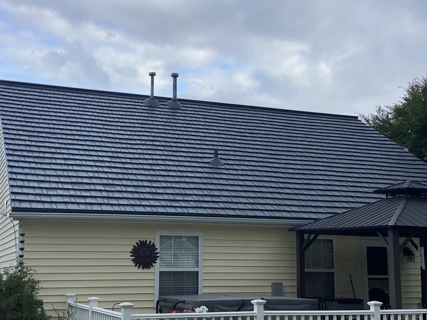 Metal roofing project by Milan’s Roofing